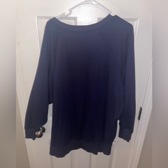 Aerie velour lined sweatshirt in navy blue. - Picture 3 of 4